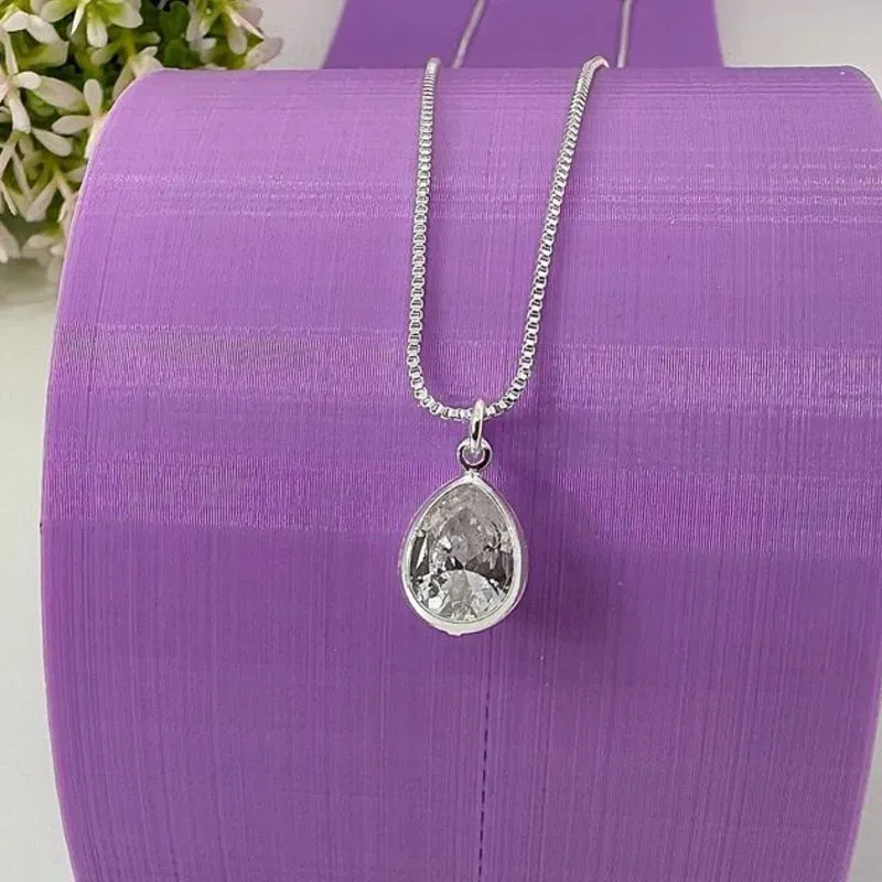 COLAR GOTA ZIRCÔNIA ENVOLVIDA 40CM CP1360