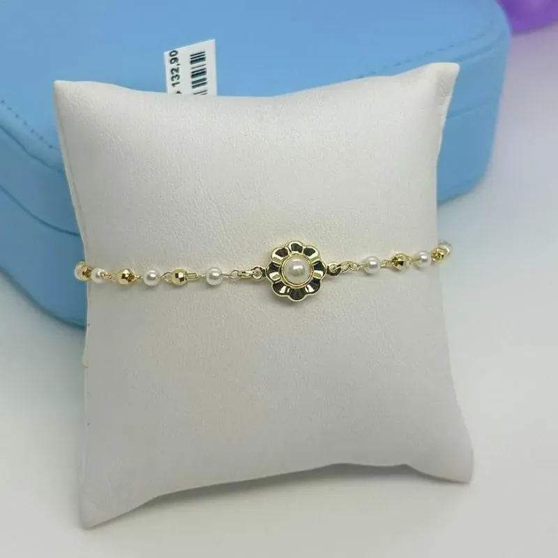 PULSEIRA, FLOR, BOLINHAS BRILHANTES E PÉROLAS PO2408