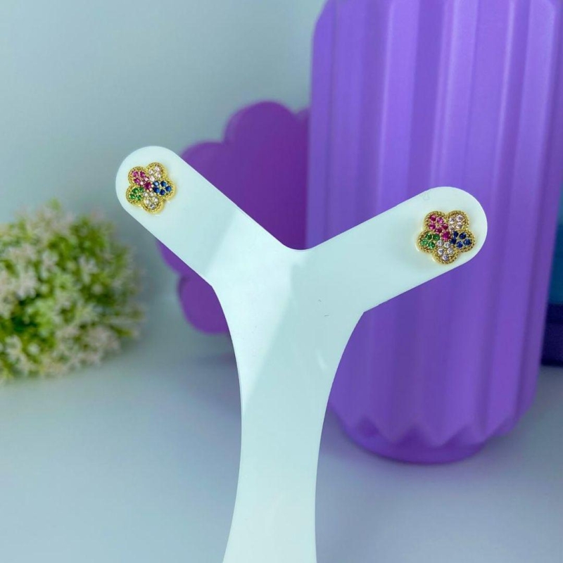 BRINCO FLOR CRAVEJADA COLORS BO2693