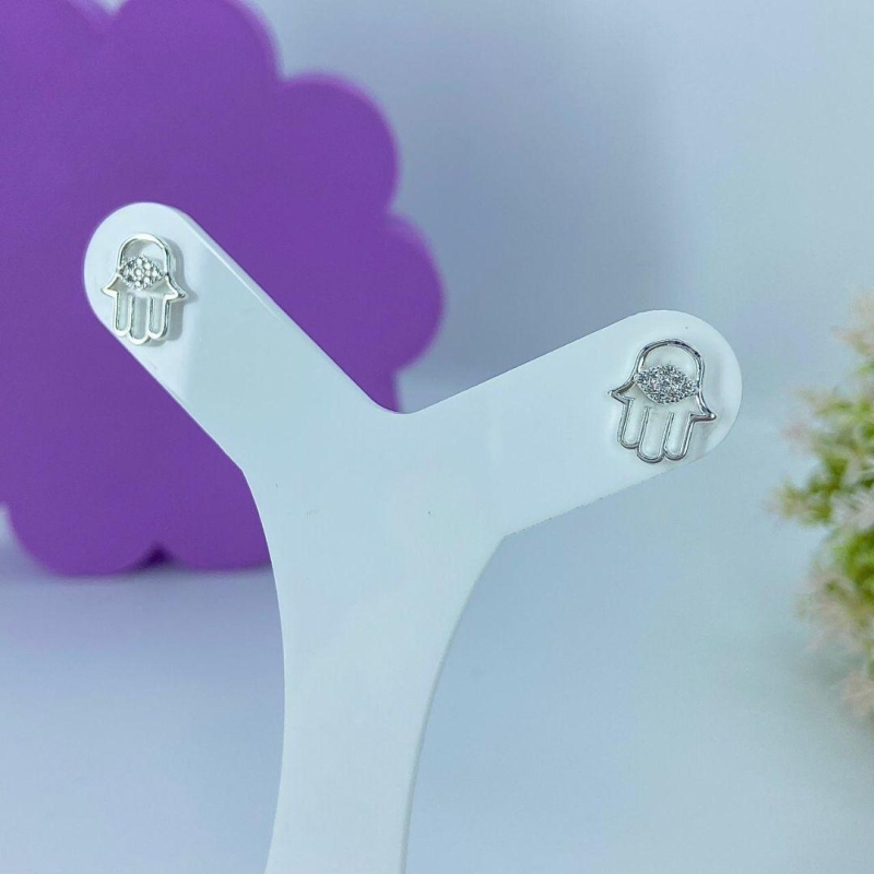 BRINCO MÃO DE FÁTIMA CRAVEJADA CRISTAL BP2729