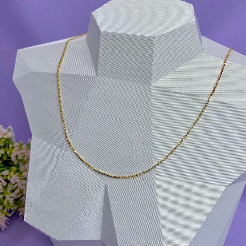 COLAR LISO OURO CORRENTE VENEZIANA 60CM CO955