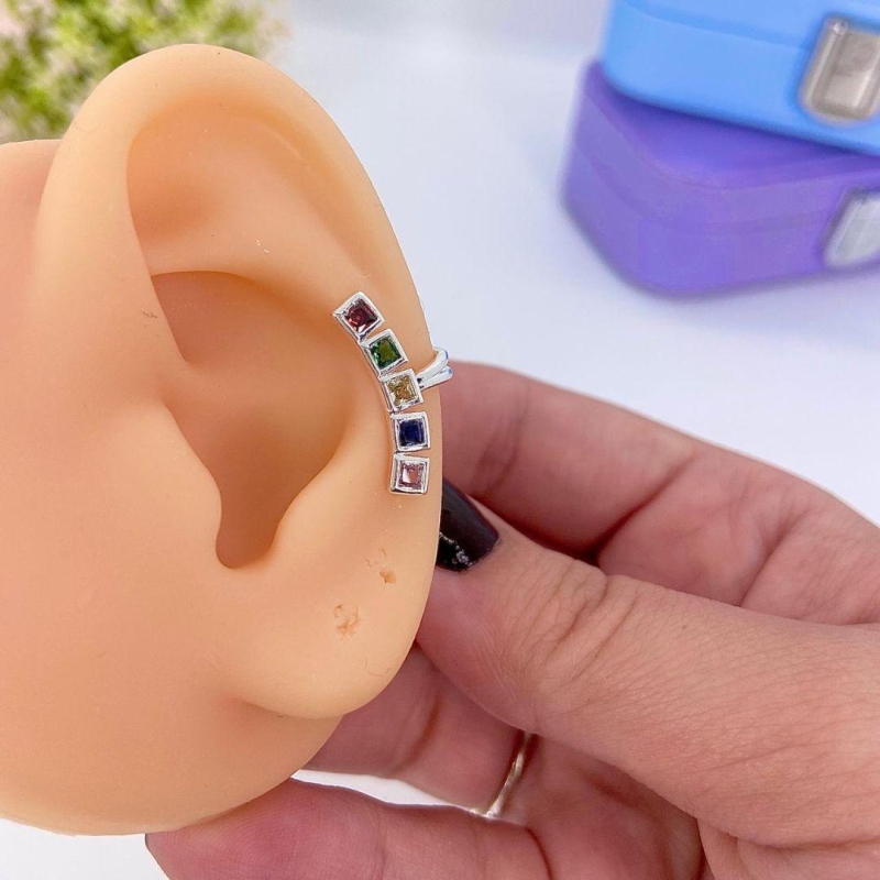 PIERCING FAKE QUADRADINHOS ZIRCÔNIAS PFP2771