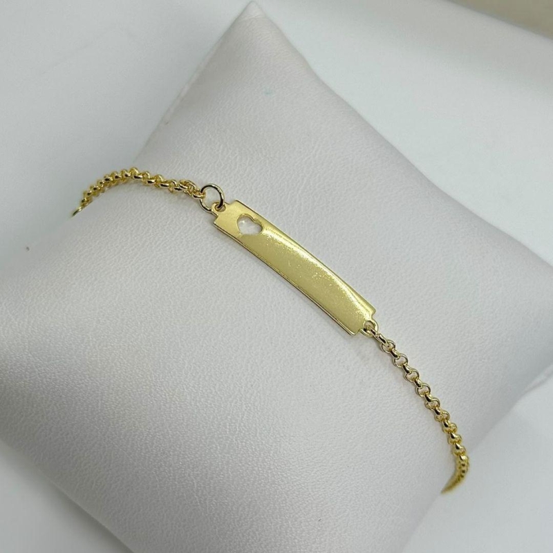 PULSEIRA INFANTIL PLAQUINHA COM CORAÇAO VAZADO PO2845