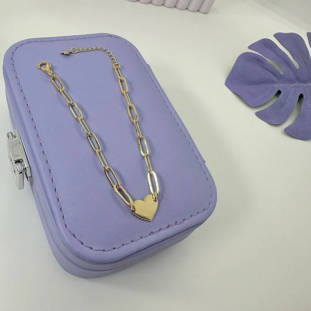 PULSEIRA CORRENTE E CORAÇÃO CHAPADO PO995