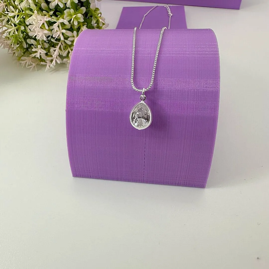 COLAR GOTA ZIRCÔNIA ENVOLVIDA 40CM CP1360