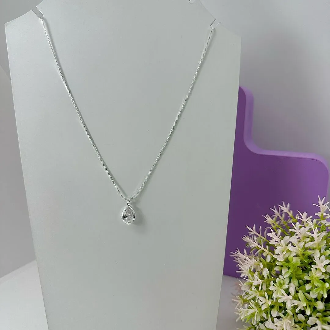 COLAR GOTA ZIRCÔNIA ENVOLVIDA 40CM CP1360