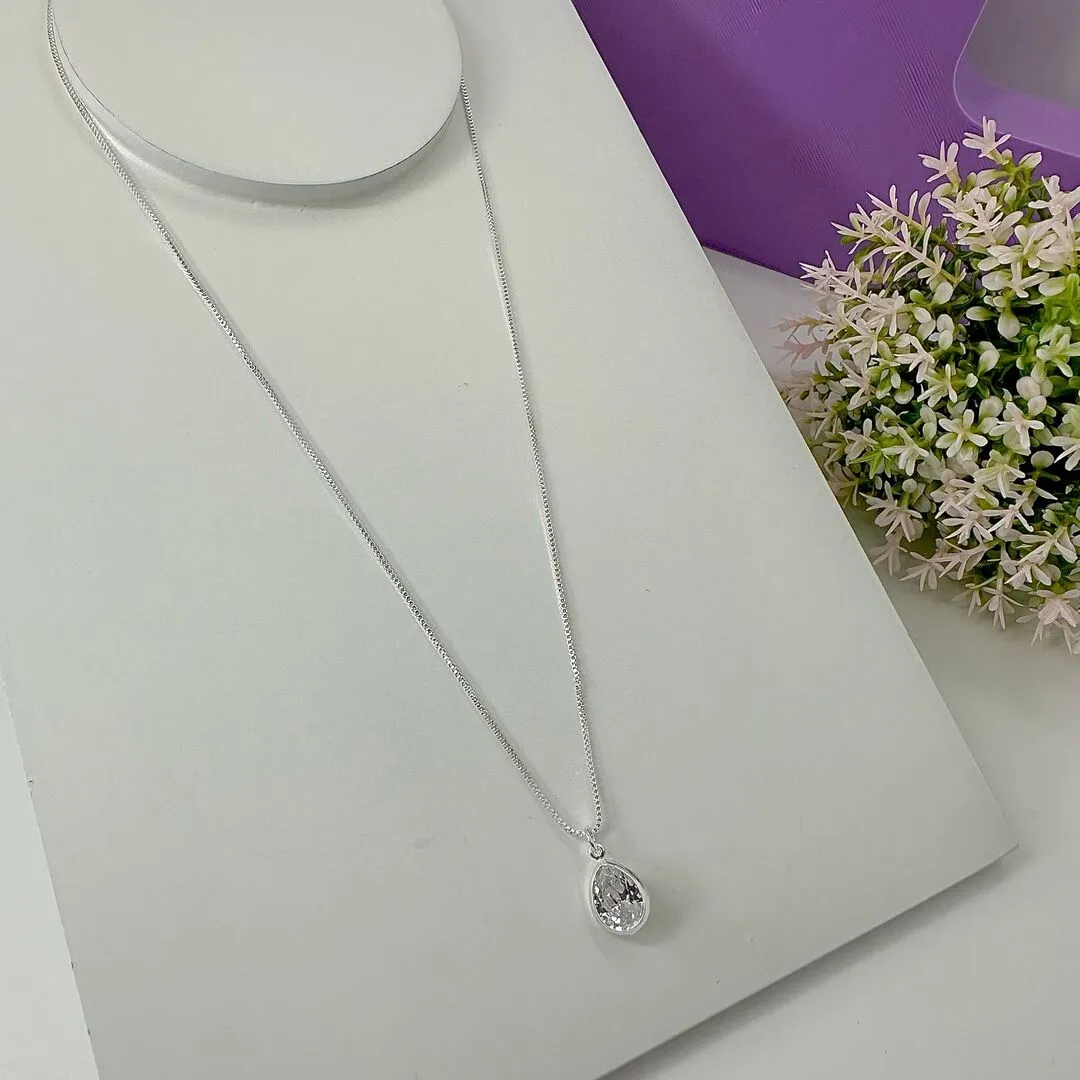 COLAR GOTA ZIRCÔNIA ENVOLVIDA 40CM CP1360