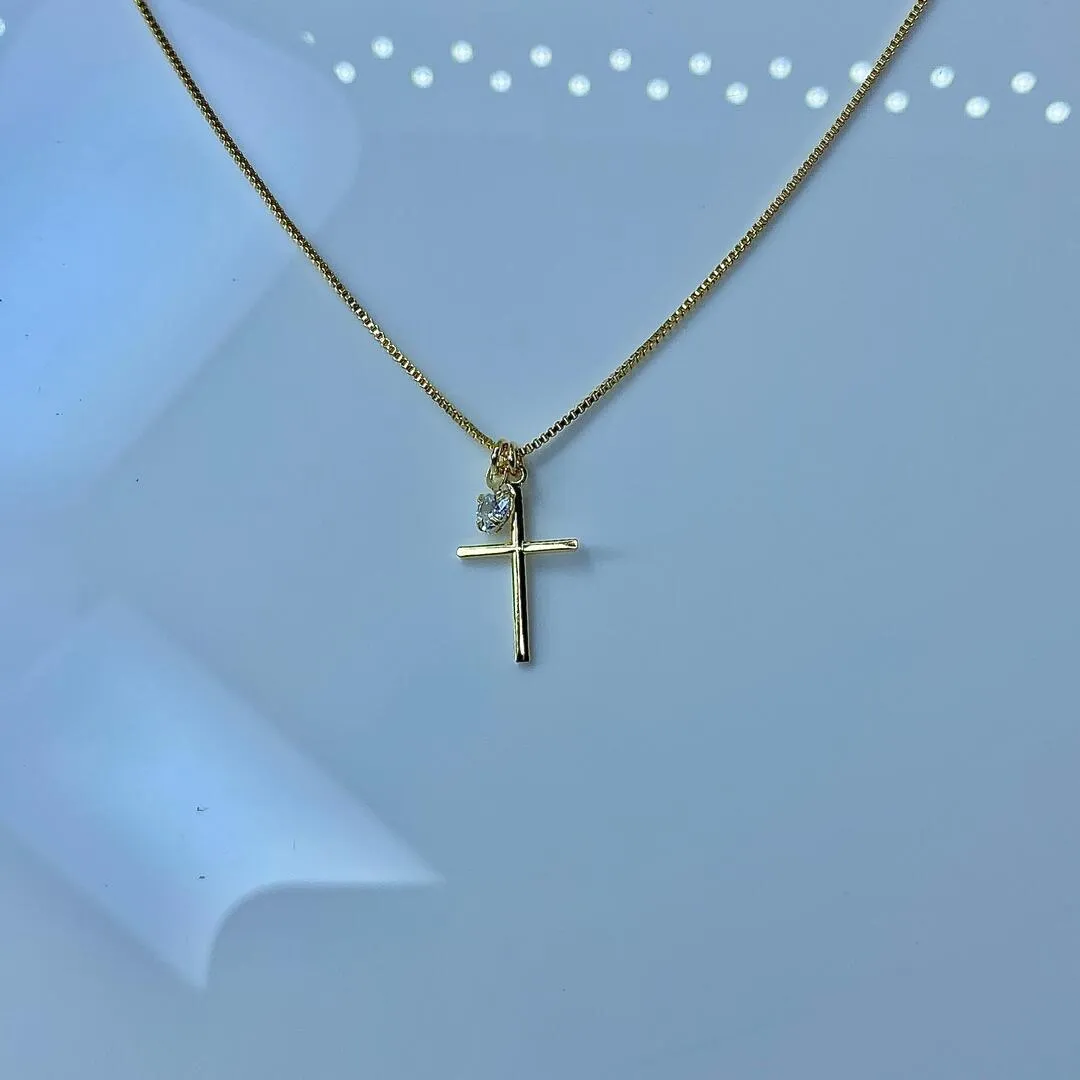 CHOKER CRUCIFIXO E PONTO DE LUZ CO1393