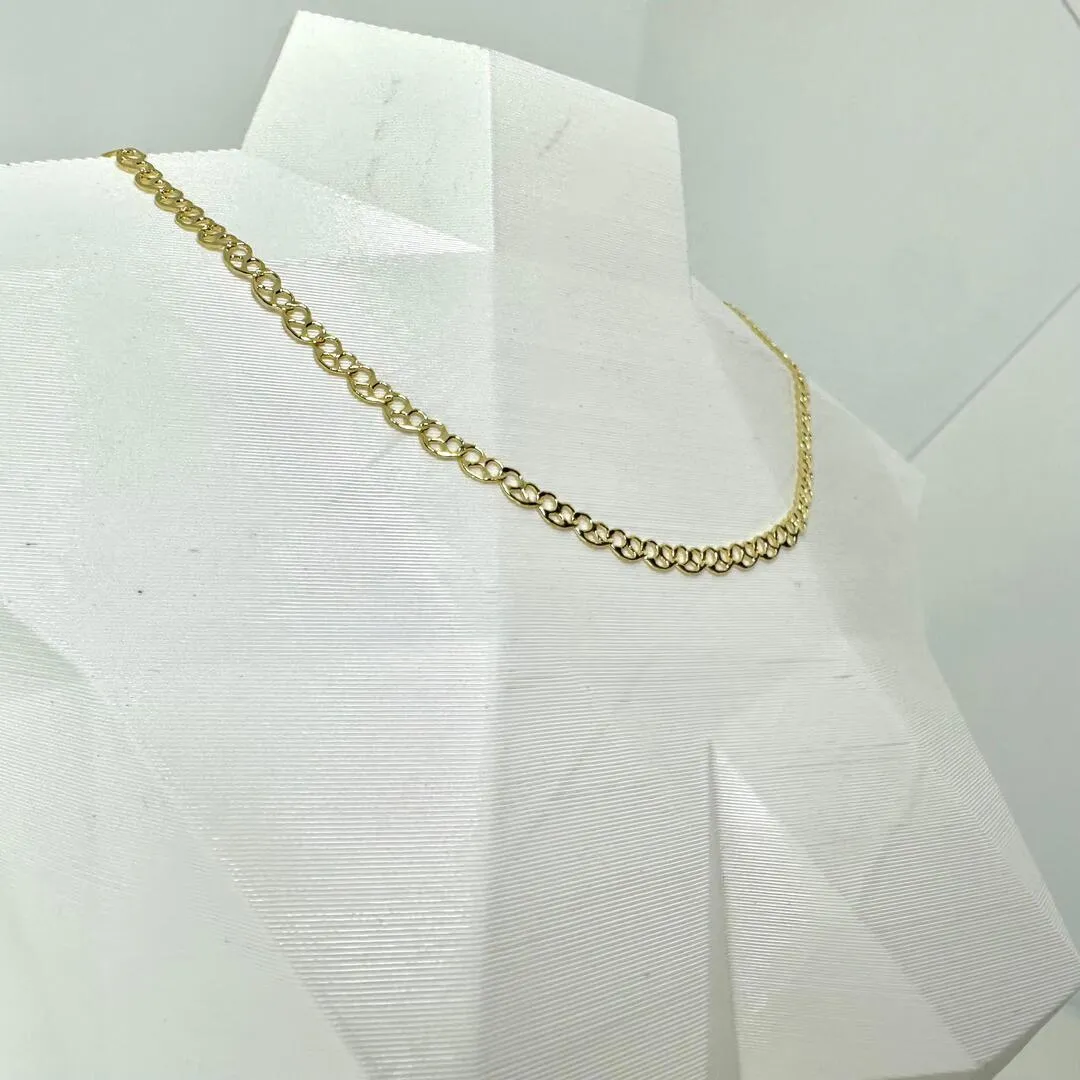 COLAR CORRENTE CORAÇÕES TRABALHADOS 50CM CO1442
