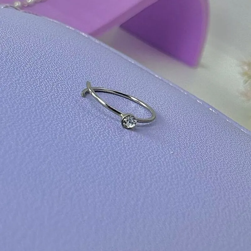 PIERCING FURO ARGOLA COM PONTO DE LUZ (NARIZ) AÇO PCP1543