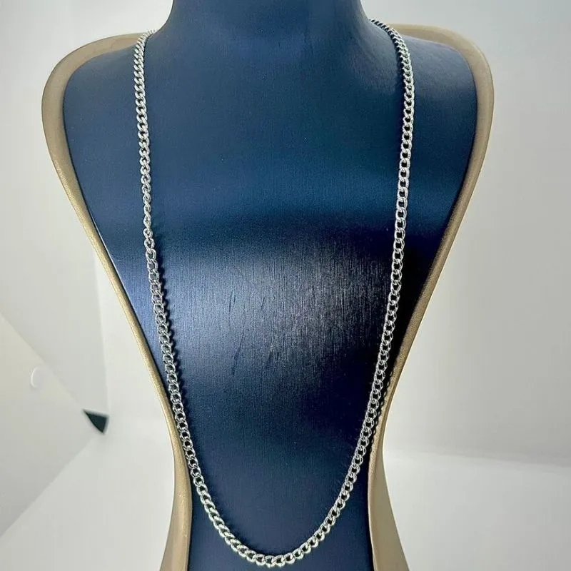 COLAR ELO GRUMET COM DETALHES 70CM AÇO 316L CS1698