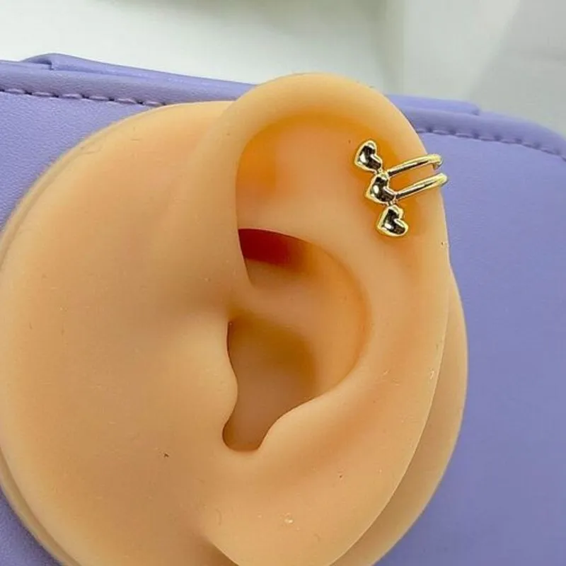 PIERCING FAKE TRIO CORAÇÕES PFO1664