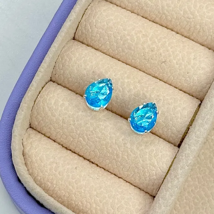 BRINCO PONTO DE LUZ GOTA AZUL CLARO BP1735