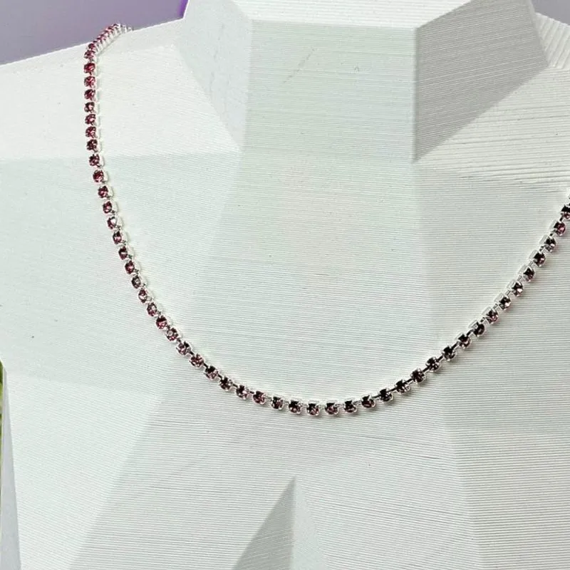 CHOKER STRASS PINK CP1794