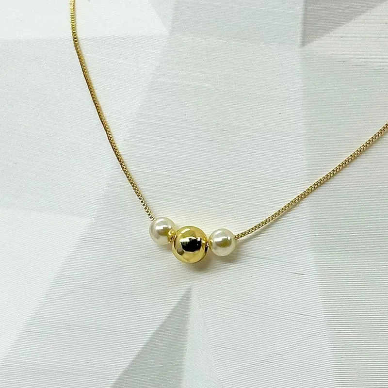 COLAR ESFERAS E PÉROLA CO1779