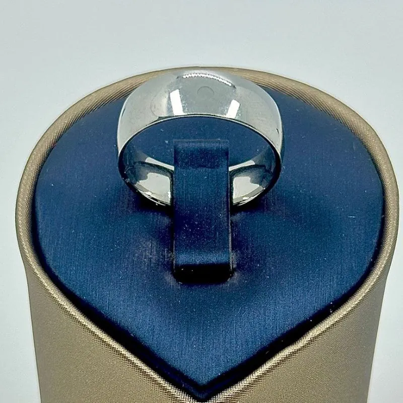 ALIANÇA LISA ABAULADA 9MM AÇO 316L AS1902