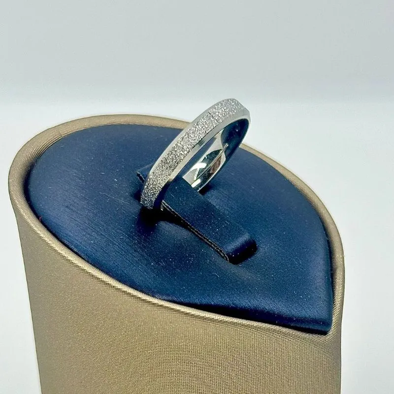 ALIANÇA QUADRADA BRILHANTES 4MM AÇO 316L AS1900