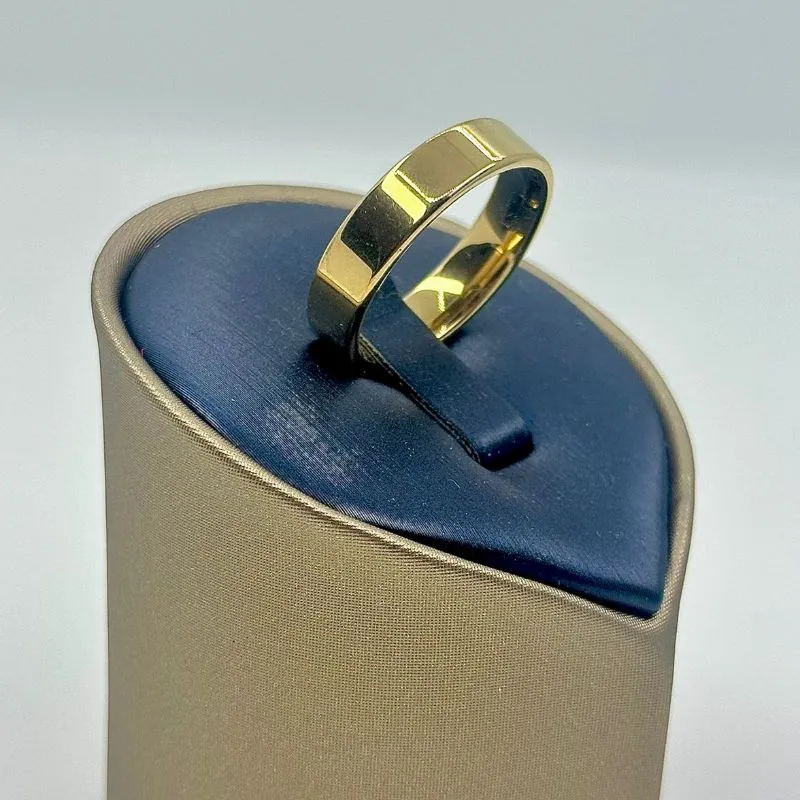 ALIANÇA QUADRADA LISA 6MM AÇO 316L AOS1904