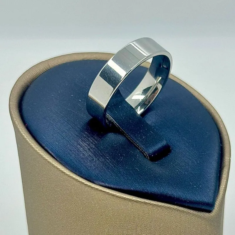 ALIANÇA QUADRADA LISA 6MM AÇO 316L AS1898