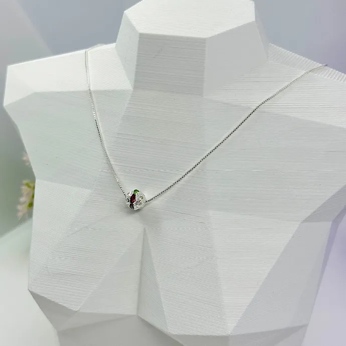 COLAR COM ESFERA TRABALHADA ZIRCÔNIAS CP1787