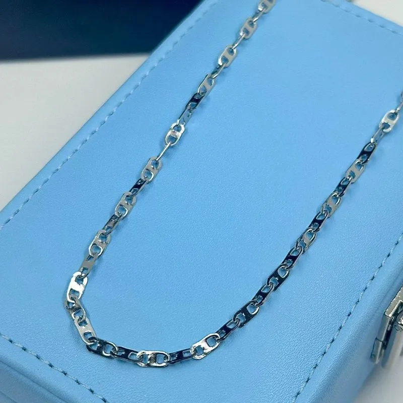 COLAR ELOS CHAPADOS 60CM AÇO 316L CS1853