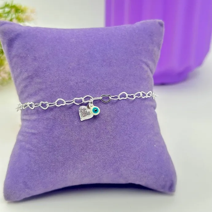 TORNOZELEIRA CORRENTE CORAÇÃO OLHO GREGO TP1797