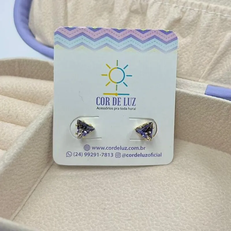BRINCO PEDRA TRIÂNGULAR LILÁS BO1944