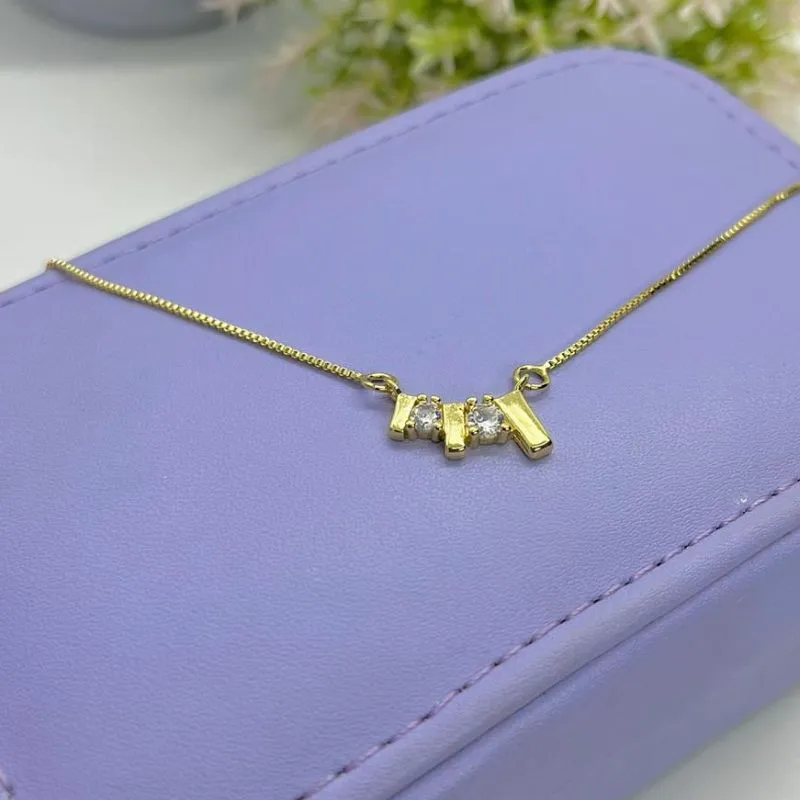 COLAR ZIRCÔNIAS RETAS