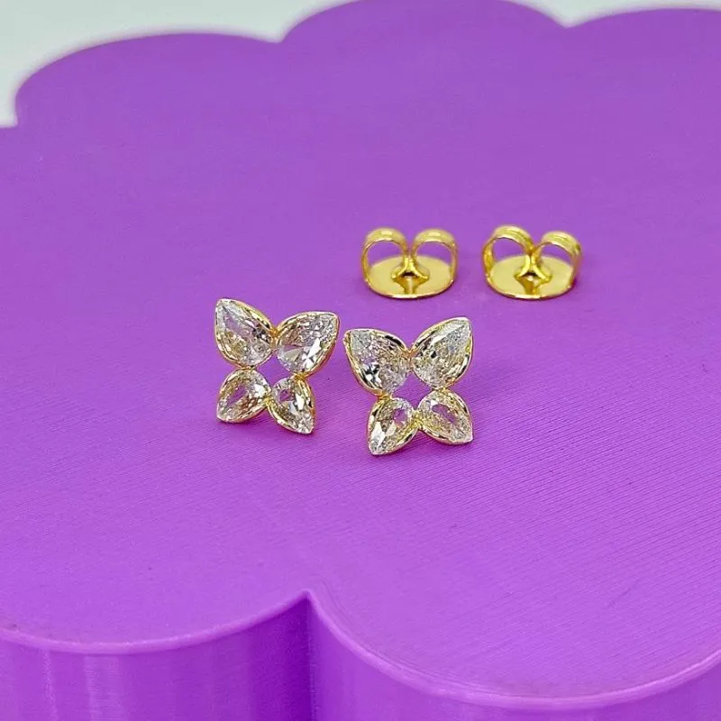 BRINCO BORBOLETA PEDRAS ZIRCÔNIAS BO2162