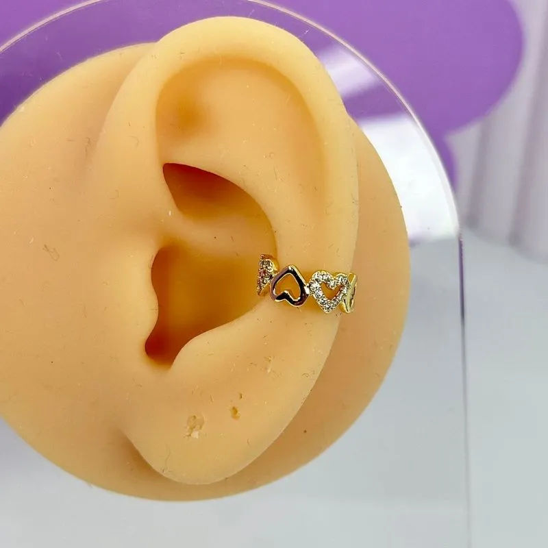 PIERCING FAKE CORAÇÕES 2 GRAVEJADOS PFO1955