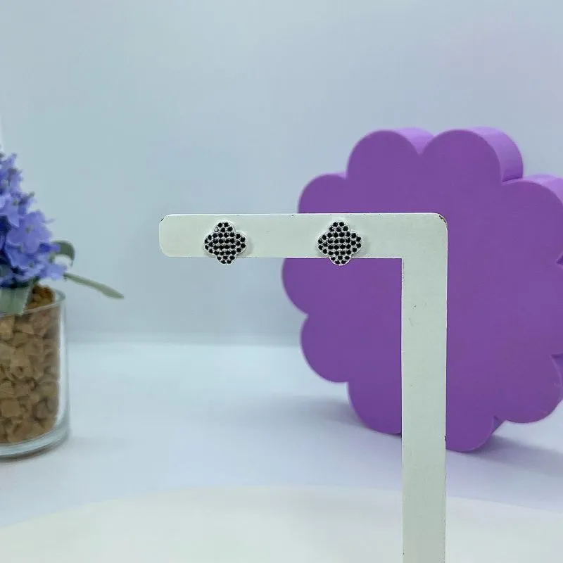 BRINCO INSPIRAÇÃO VAN CLEEF MINI ZIRCÔNIAS PRETAS BP2508