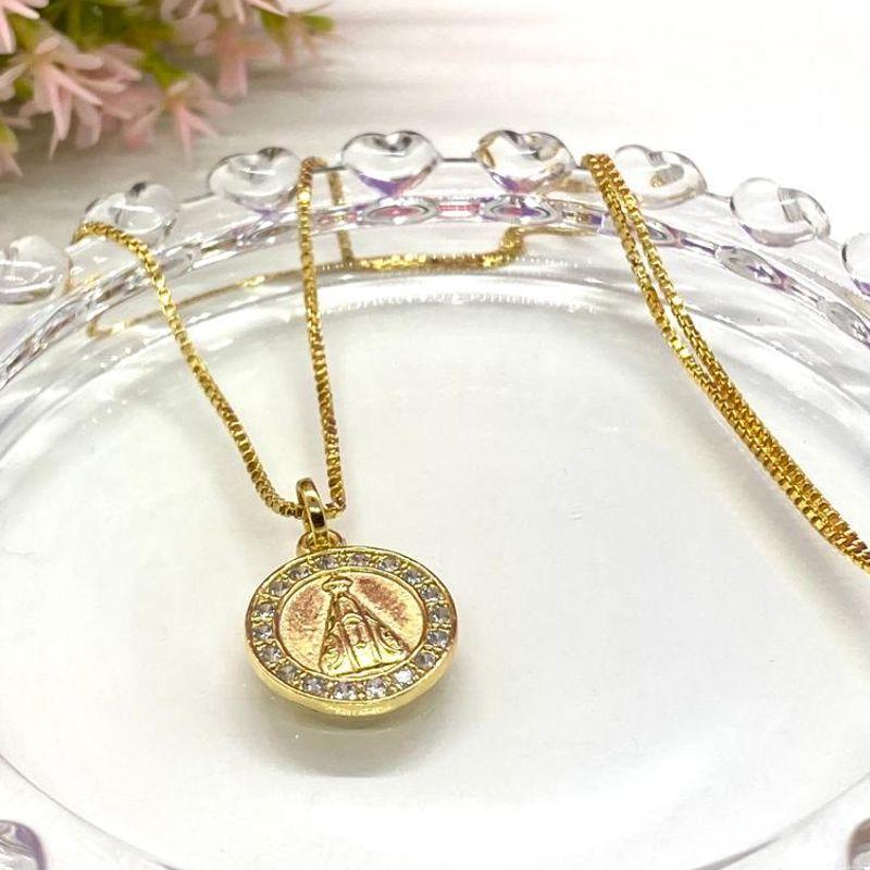 COLAR MEDALHA NOSSA SENHORA CRAVEJADA CO246
